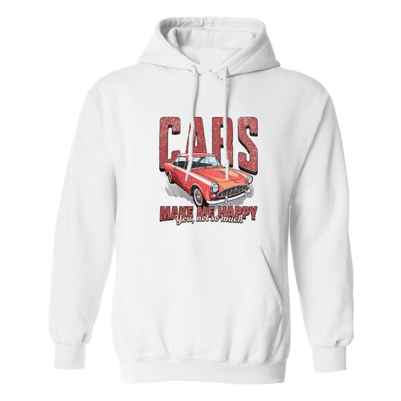 Men's Cars Make Me Happy, You not so much Pullover Hoodie White - Picture 1 of 2